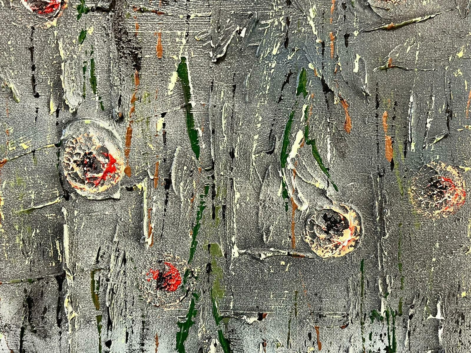 Contemporary British Large Modernist British Oil Poppies Abstract Painting photo 1526.0