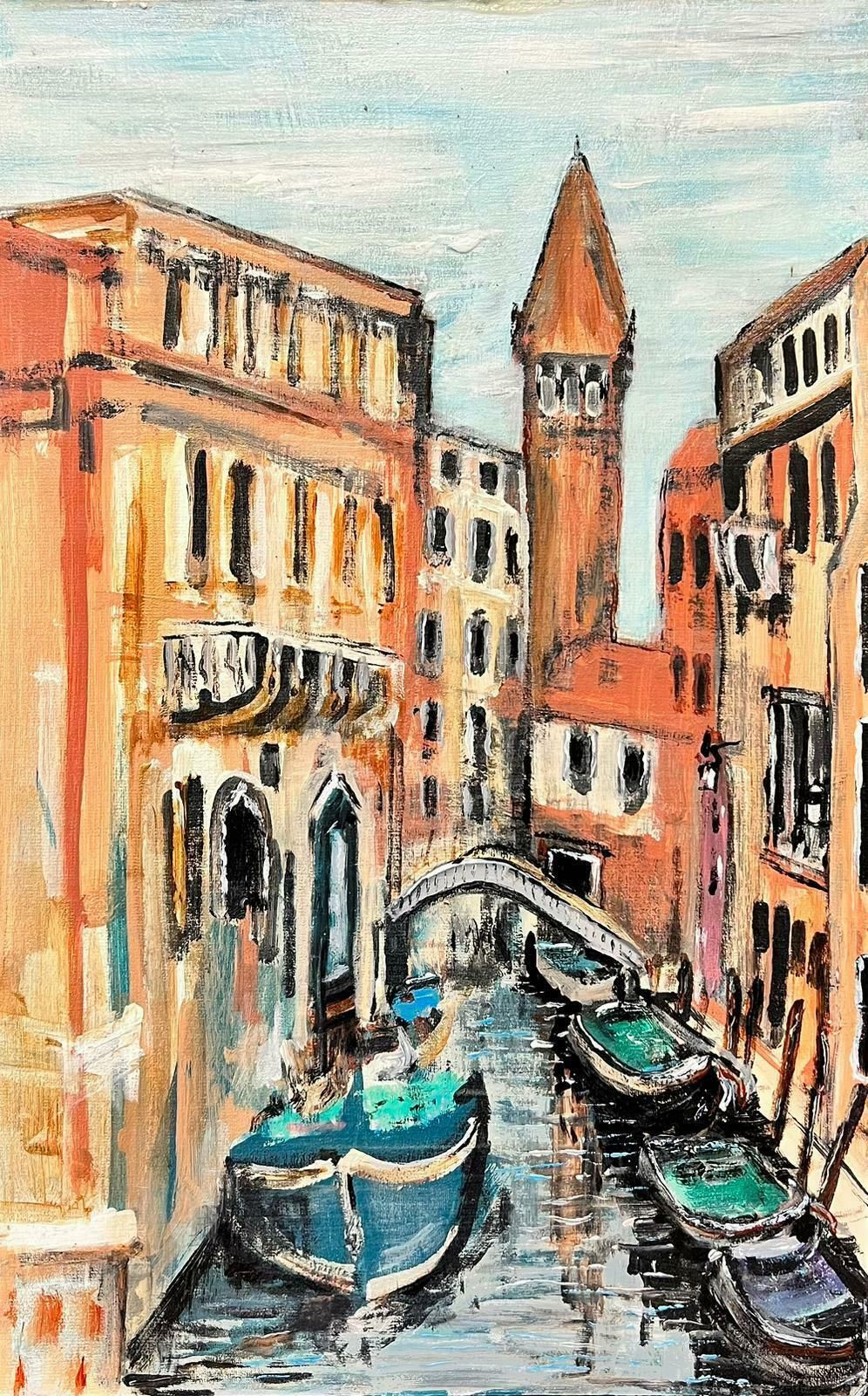 Contemporary British The Venetian Canal Quiet Backwater Modern British Painting