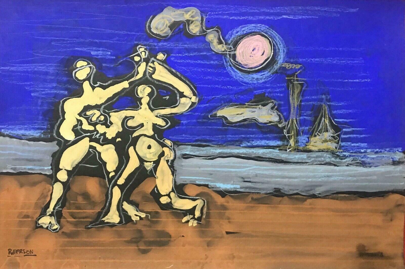 Roger Hersonroger Herson (1922 2008) Signed French Abstract Painting   Surrealist Figures20th Century