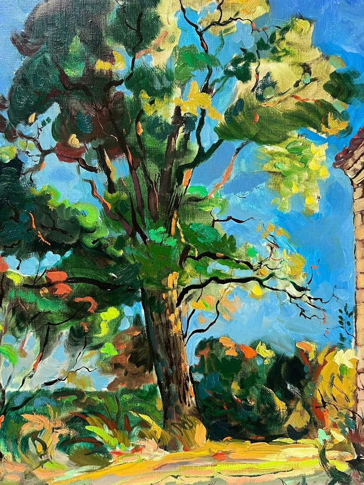 Michel Kritzfrench Impressionist Signed Oil Tree In Landscape Bathed In Sunshine photo for sale