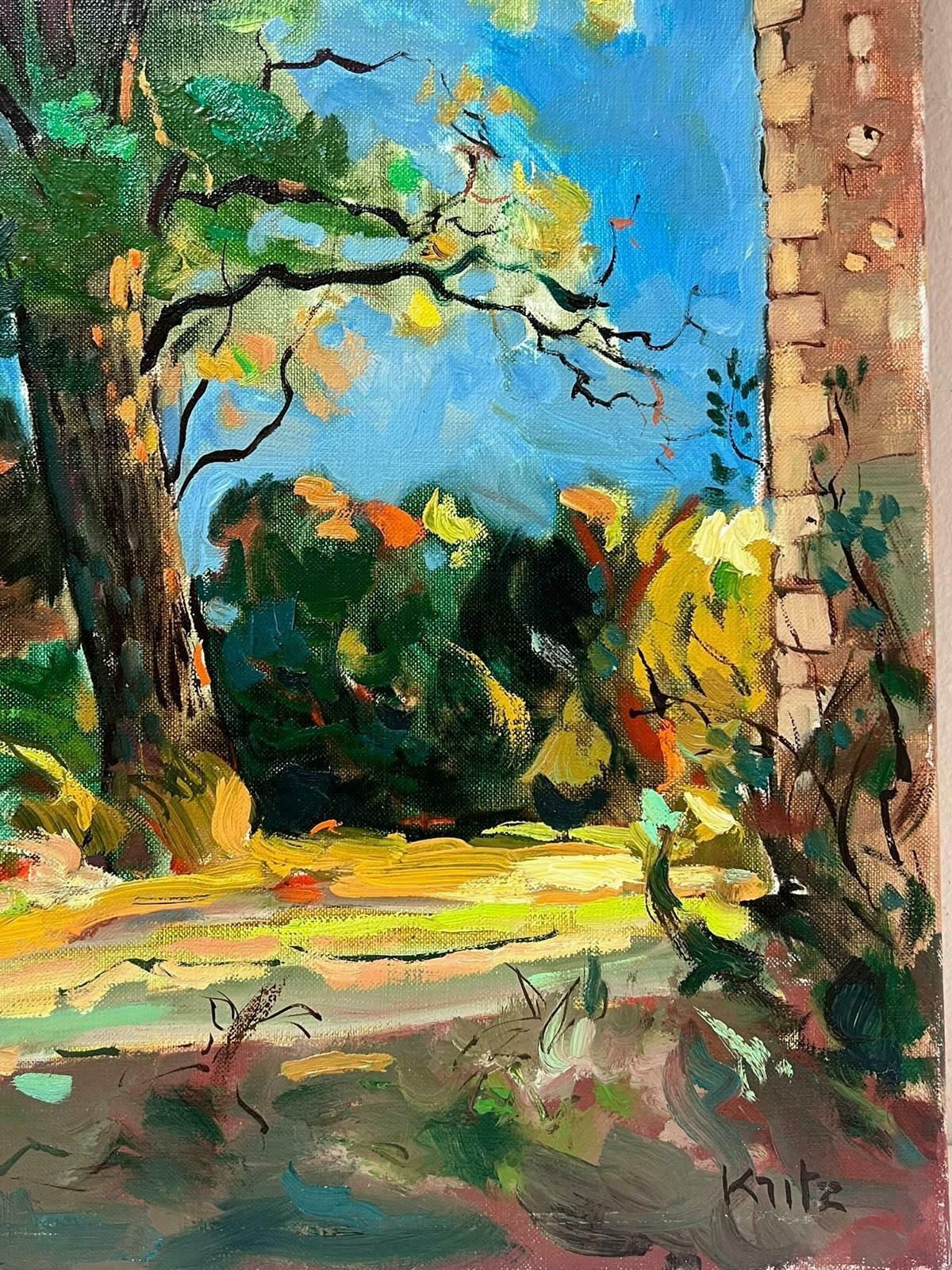 Michel Kritzfrench Impressionist Signed Oil Tree In Landscape Bathed In Sunshine photo Art