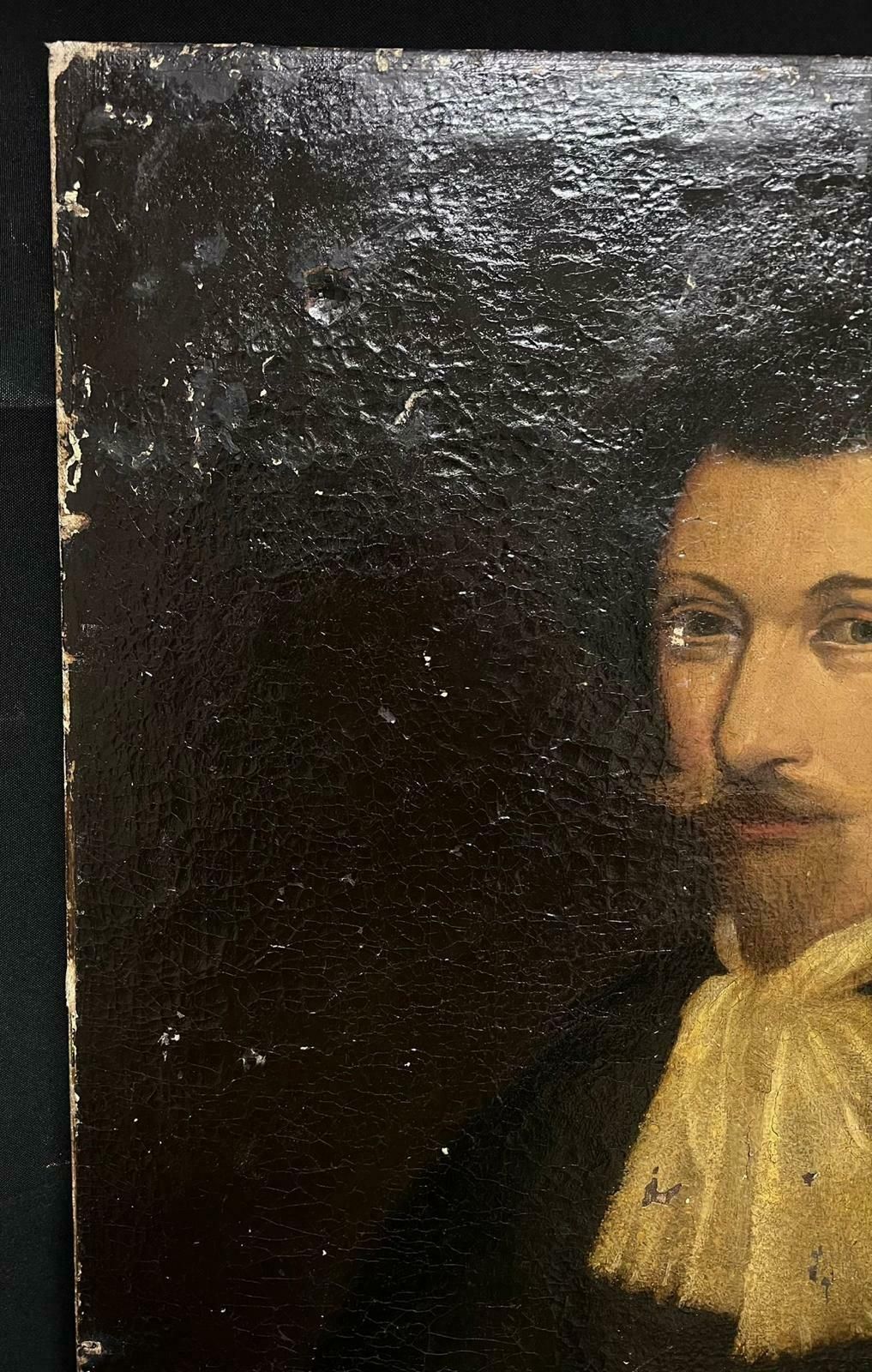 French School18th Century French Portrait Of Mysterious Man Oil On Canvas For Restoration photo for sale