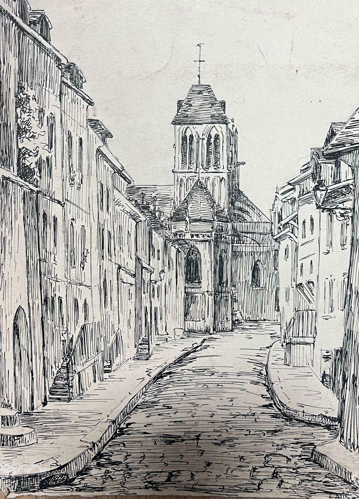 Louise Alixfrench Impressionist Black And White Tall Building Street 1940's