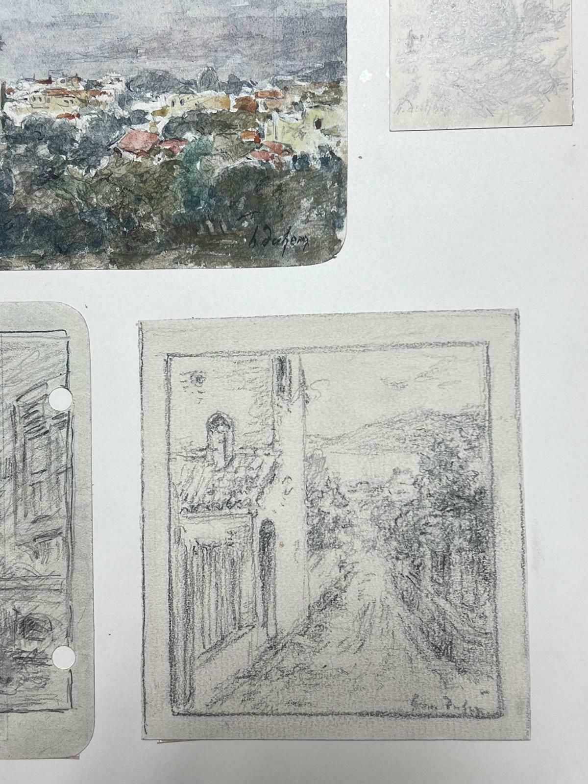 Henri Aime Duhemfine Antique French Impressionist Painting Landscape Combination Of Six Drawings photo buy