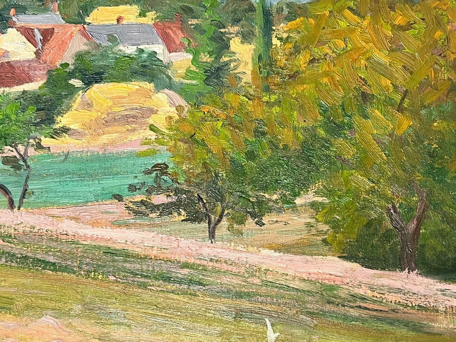 Suzanne Crochet1930's French Post Impressionist Oil Painting   Cottage Green Landscapec. 1930's photo furniture