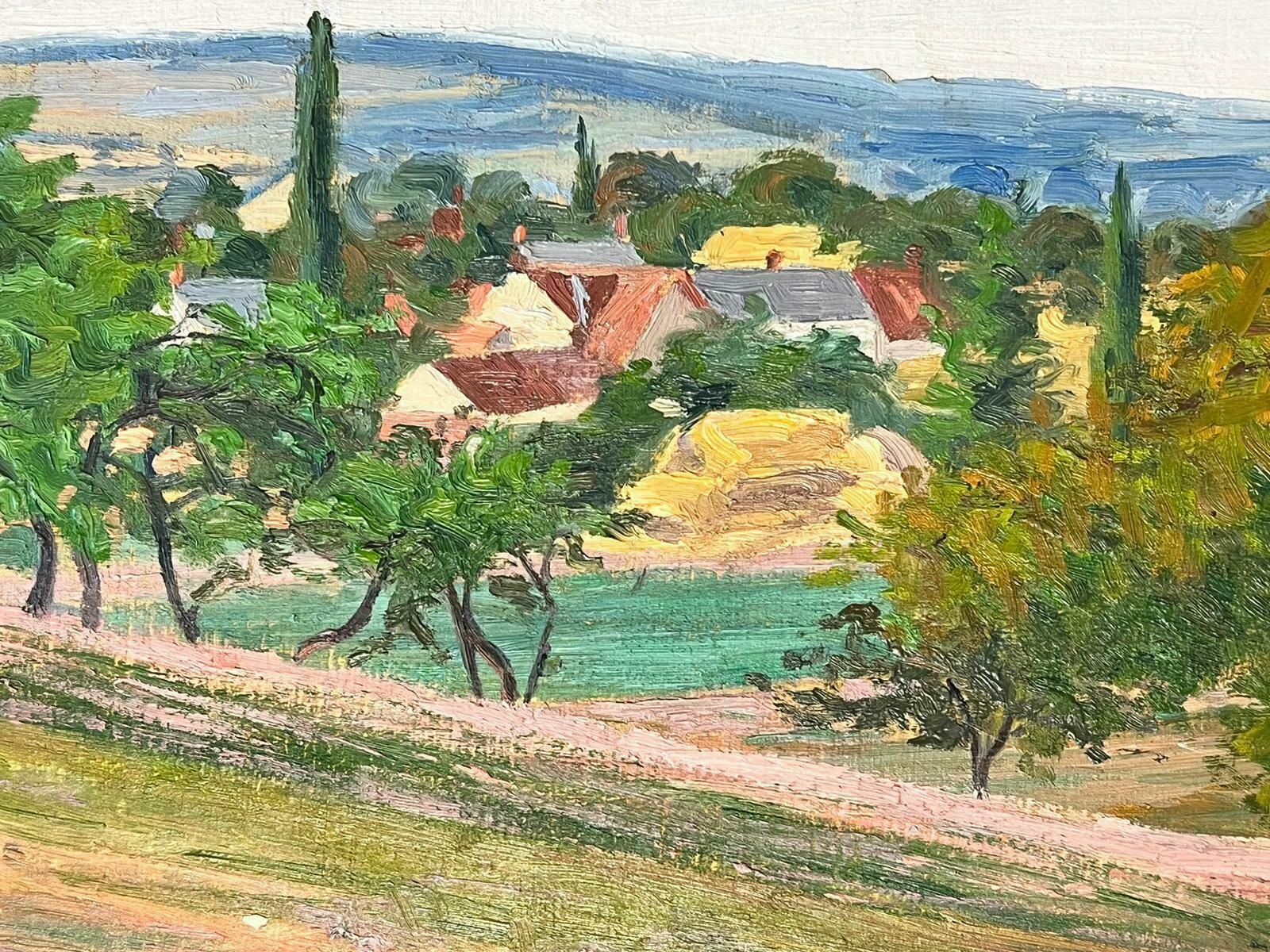 Suzanne Crochet1930's French Post Impressionist Oil Painting   Cottage Green Landscapec. 1930's photo for sale