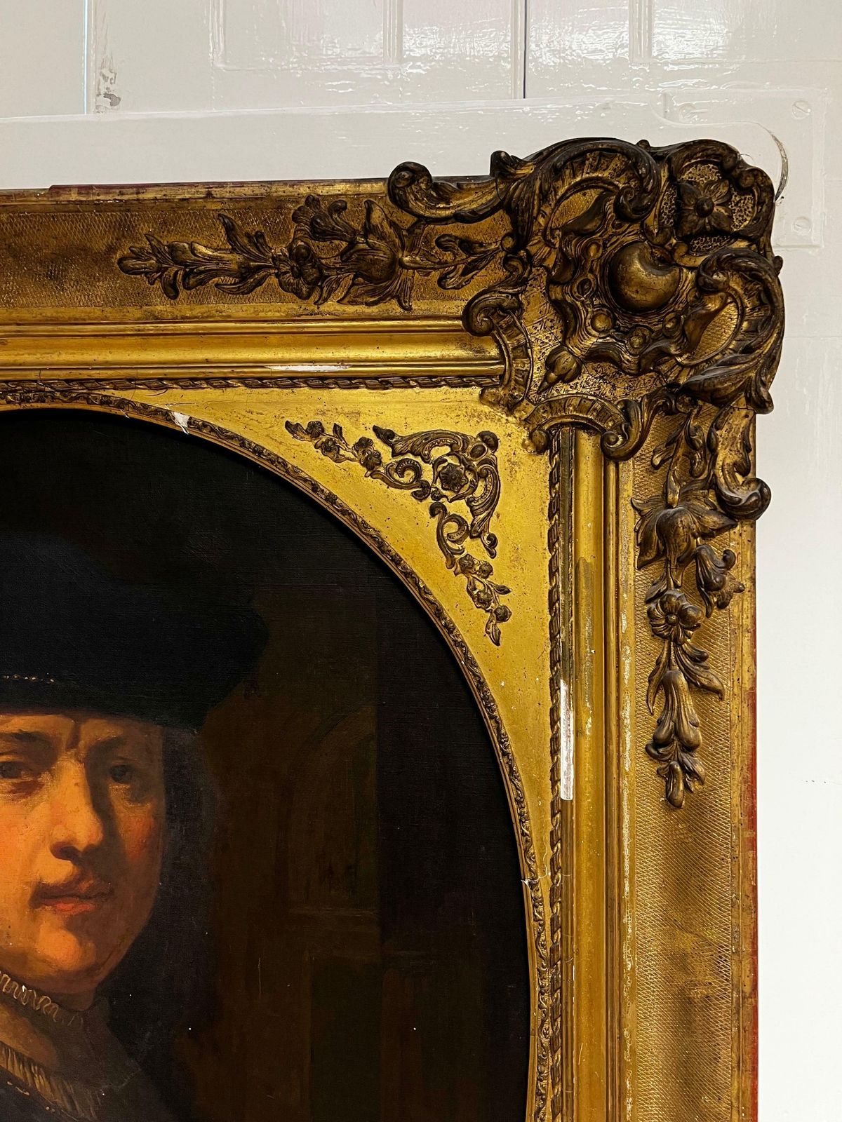 Antique Frenchvery Large Antique French Old Master Oil Painting After Rembrandt, Self Portrait photo Art