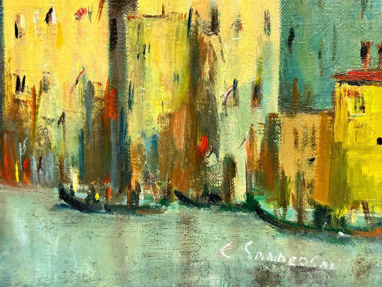 European Artistsigned Impressionist Oil Grand Canal Venice Blue Skies & Sunlight photo 7632.0