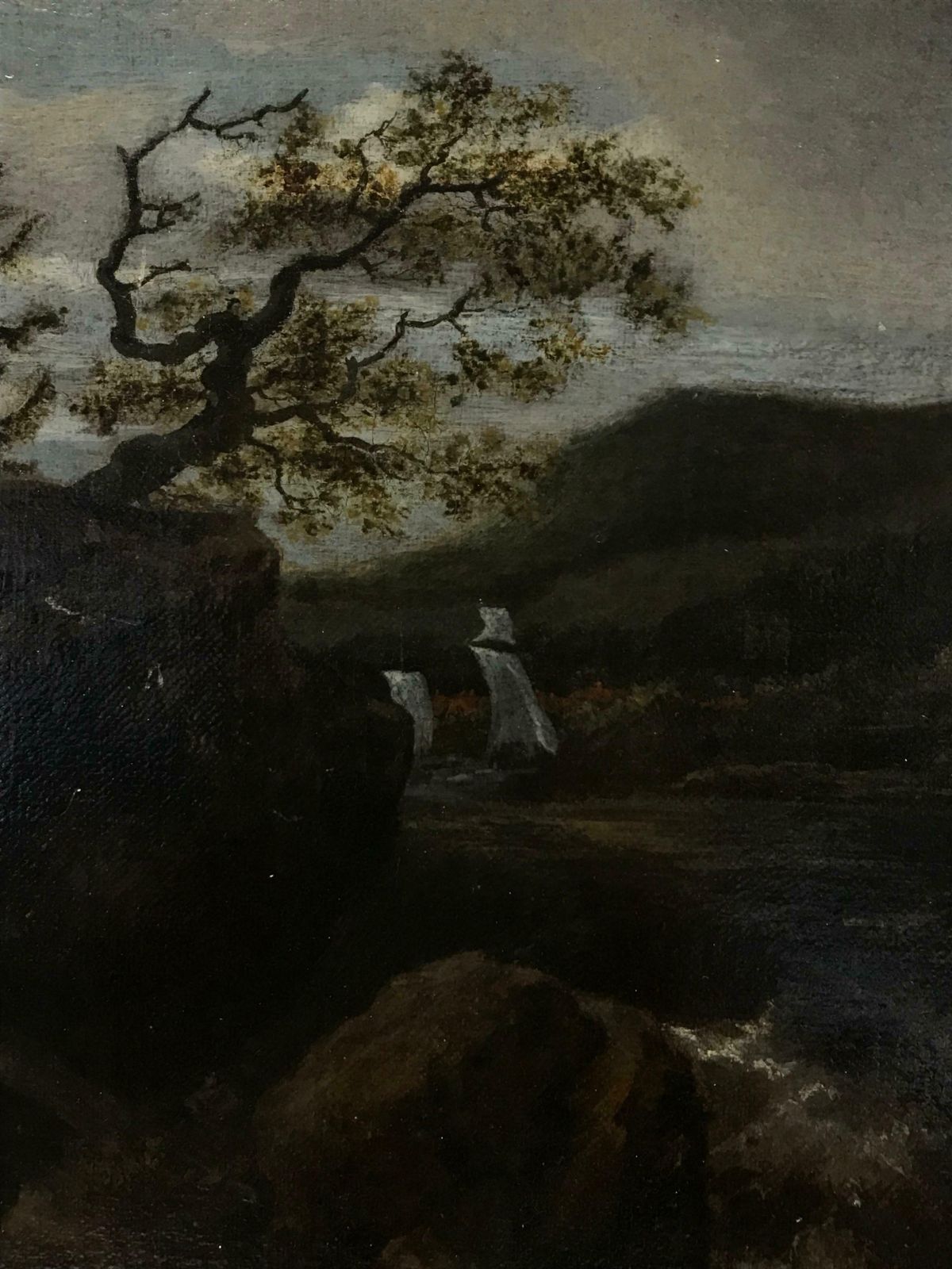 Fine 17th Century Italian Baroque Old Master Painting Waterfalls In Landscape17th Century photo Art