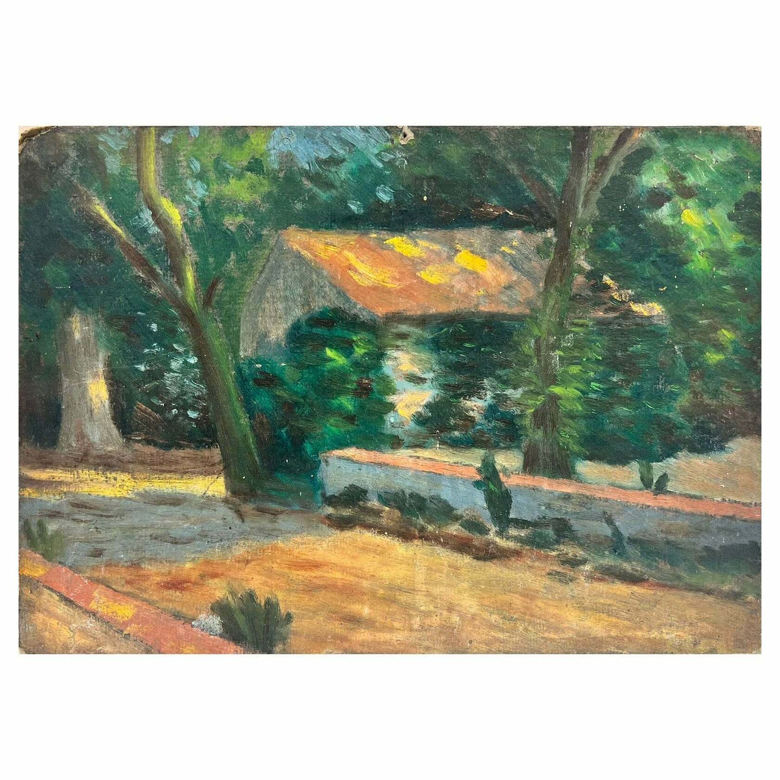 French Schoolearly 20th Century French Impressionist Oil Painting Dappled Light Garden