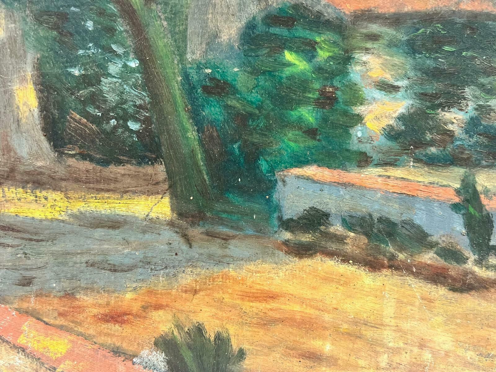 French Schoolearly 20th Century French Impressionist Oil Painting Dappled Light Garden photo for sale