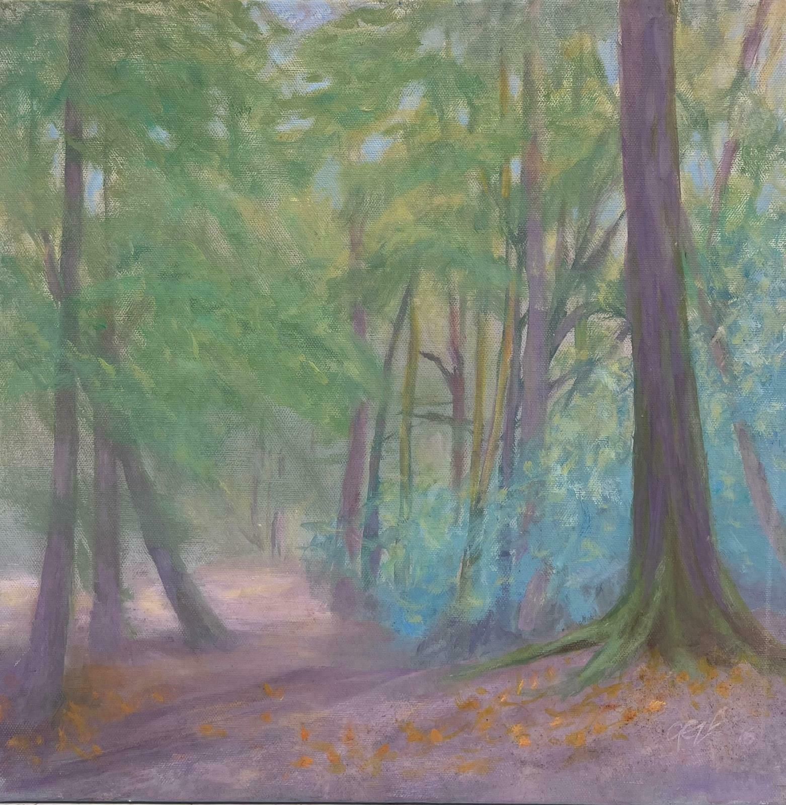 Geza Somerset Paddonhazy Woodland Forest Path Contemporary British Oil Painting Canvas