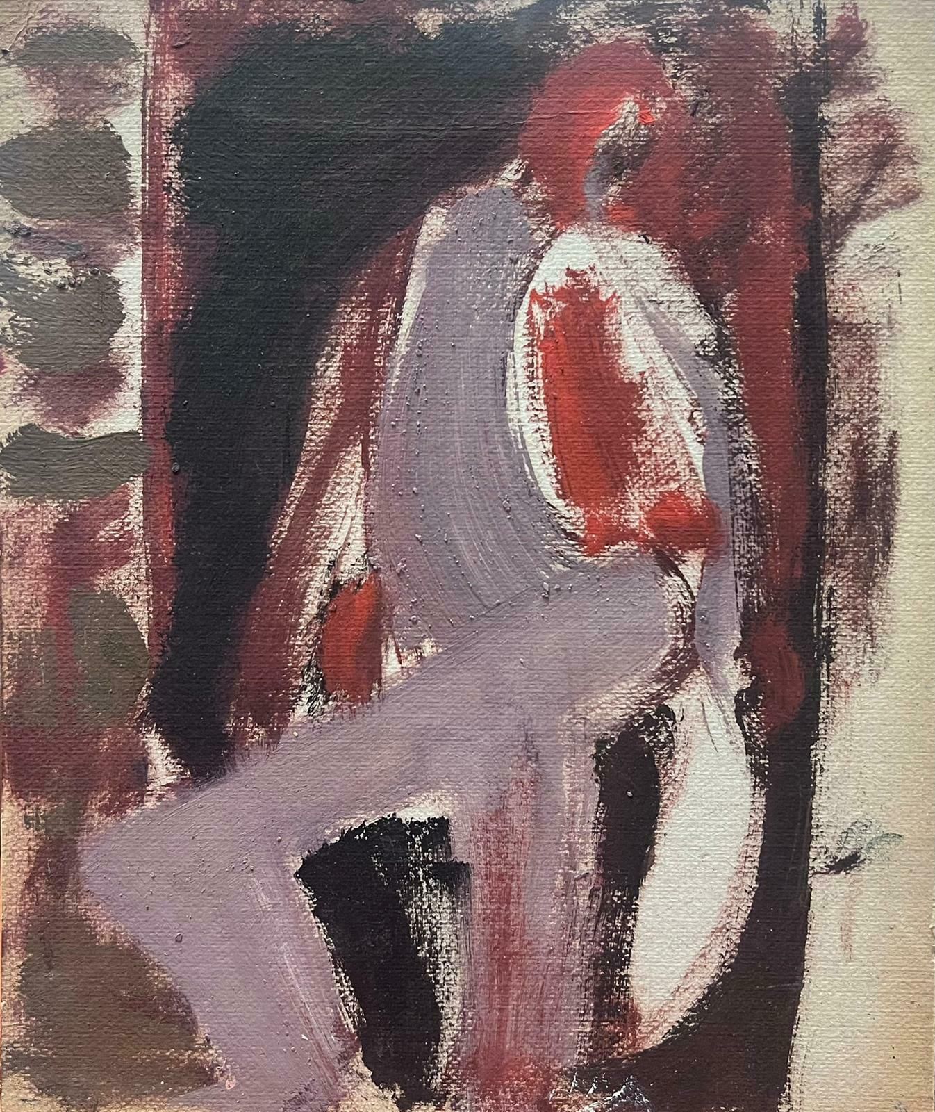 Elisabeth Hahn20th Century German Modernist Oil Painting Purple Nude Model Figure20th Century photo furniture