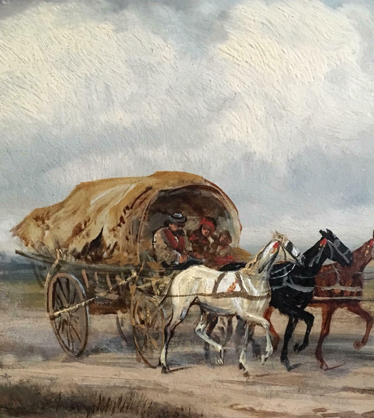 Rudolf Stonewestern Travellers, Signed Victorian Oil Painting, Horsesc.1890's photo 1379.0