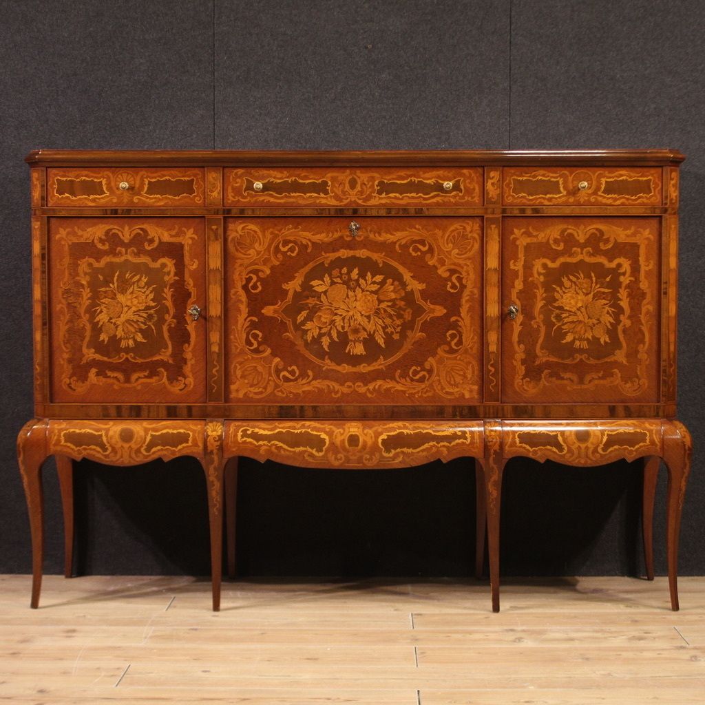 Great 20th Century Inlaid Wood Bar Cabinet photo 4500.0
