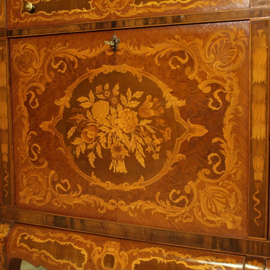 4500.0 Great 20th Century Inlaid Wood Bar Cabinet photo