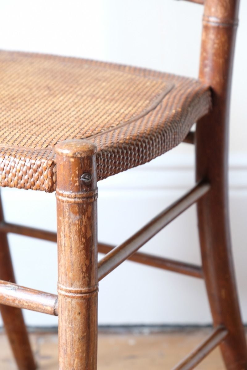 Regency Faux Bamboo Painted Chair With Sunburst Back, England C.1820 photo vinterior