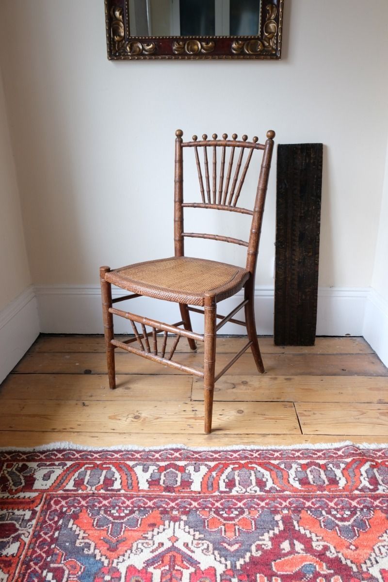 photo buy Regency Faux Bamboo Painted Chair With Sunburst Back, England C.1820