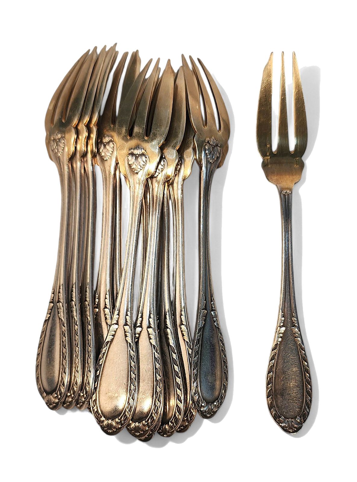 photo furniture Early 20th Century Art Nouveau 12 Service Stainless Metal Flatware 176 Pieces Set Made In France Imported To Argentina By Walser, Wald Y Cia.