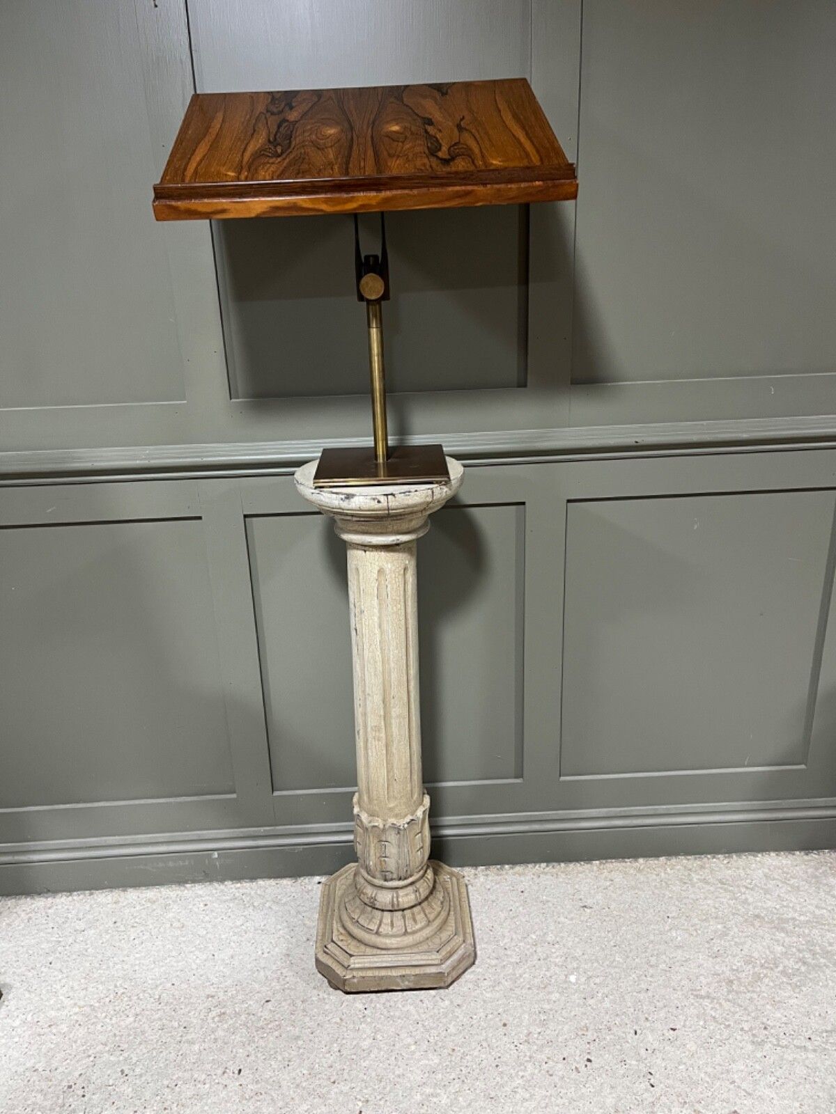 photo furniture Vintage Rostrum In Rosewood & Brass High Quality Item Ideal For Restaurants Etc