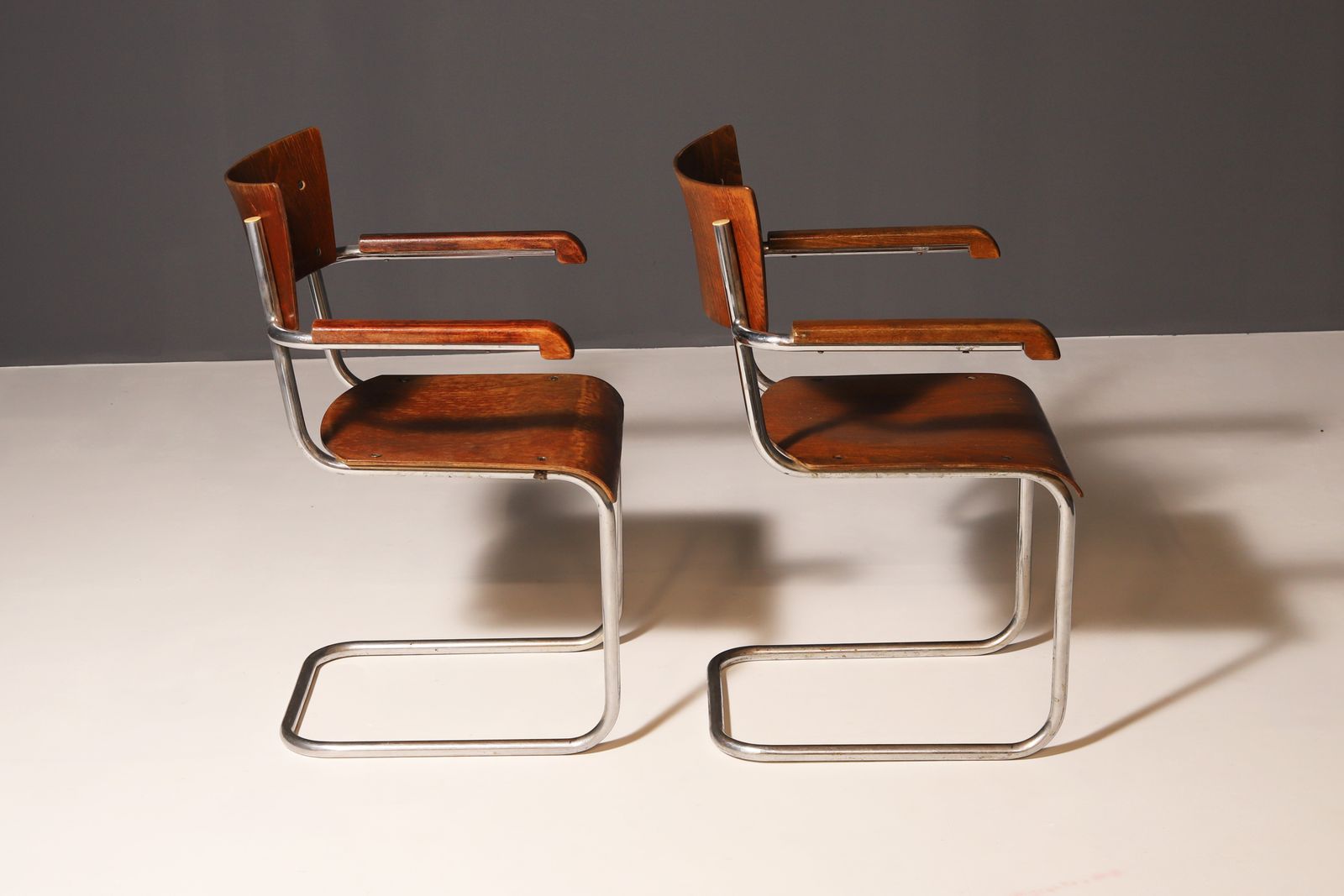 Pair Of Tubular Desk Chairs B43 By Mart Stam, 1930´S photo buy