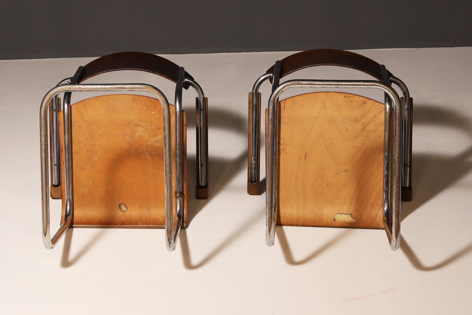 photo vintage Pair Of Tubular Desk Chairs B43 By Mart Stam, 1930´S