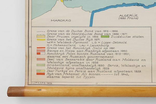 Vintage School Wall Map Of Europe 1815 1871, Belgium, 1950s photo 648.0