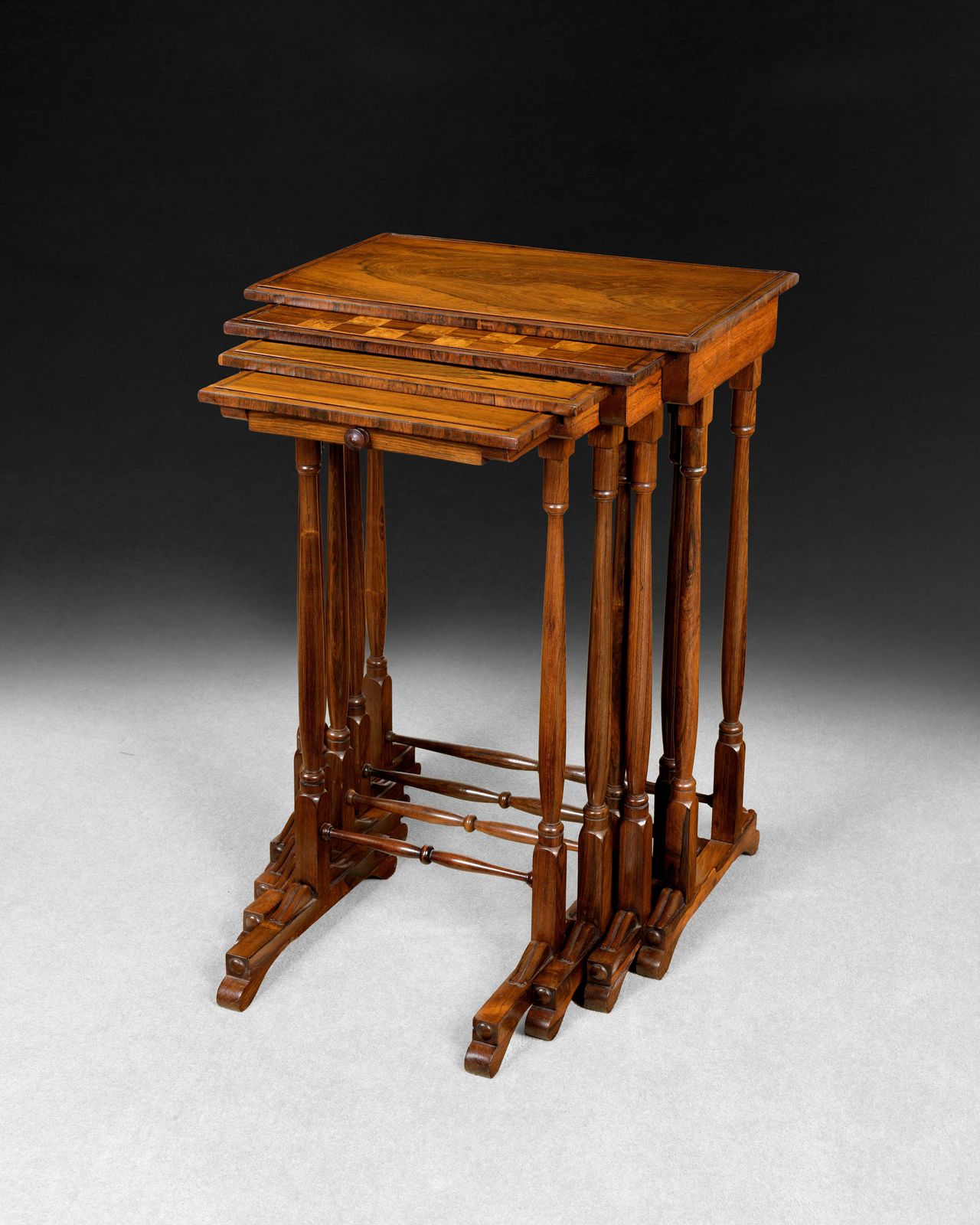 Regency Period Rosewood Quartetto Or Nest Of Tables