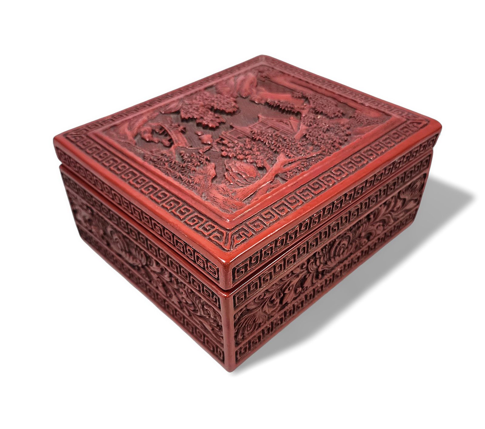 Late 19th Century Qing Lacquer And Hand Carved Varnished Wood Decorative Box, China