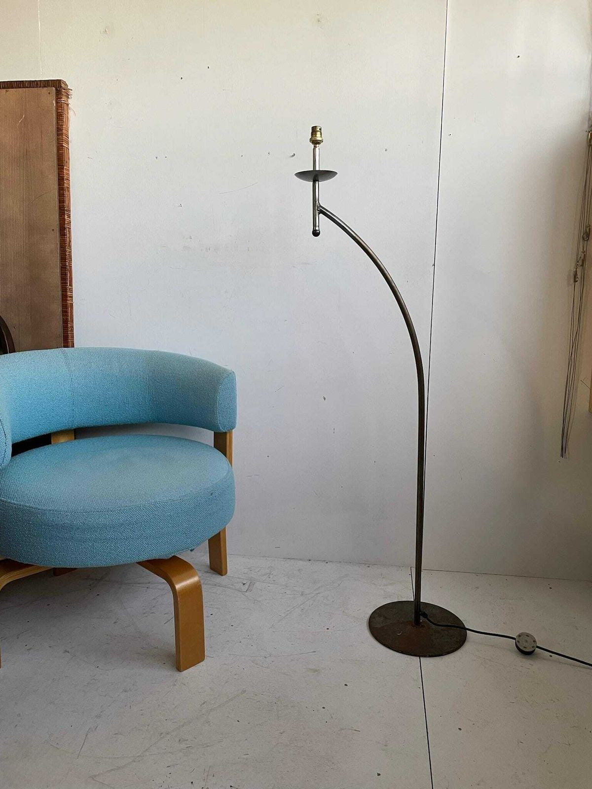 Large Arched Thin Hand Made Industrial Metal Floor Standard Lamp