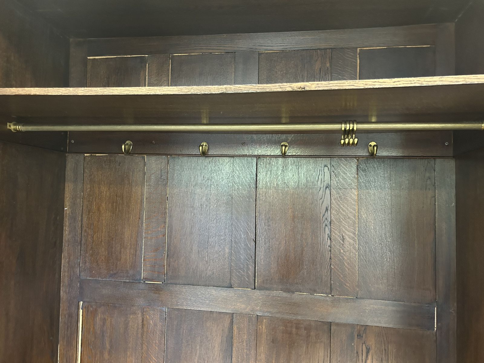 Antique Jacobean Style Robeson's Triple Oak Wardrobe photo for sale