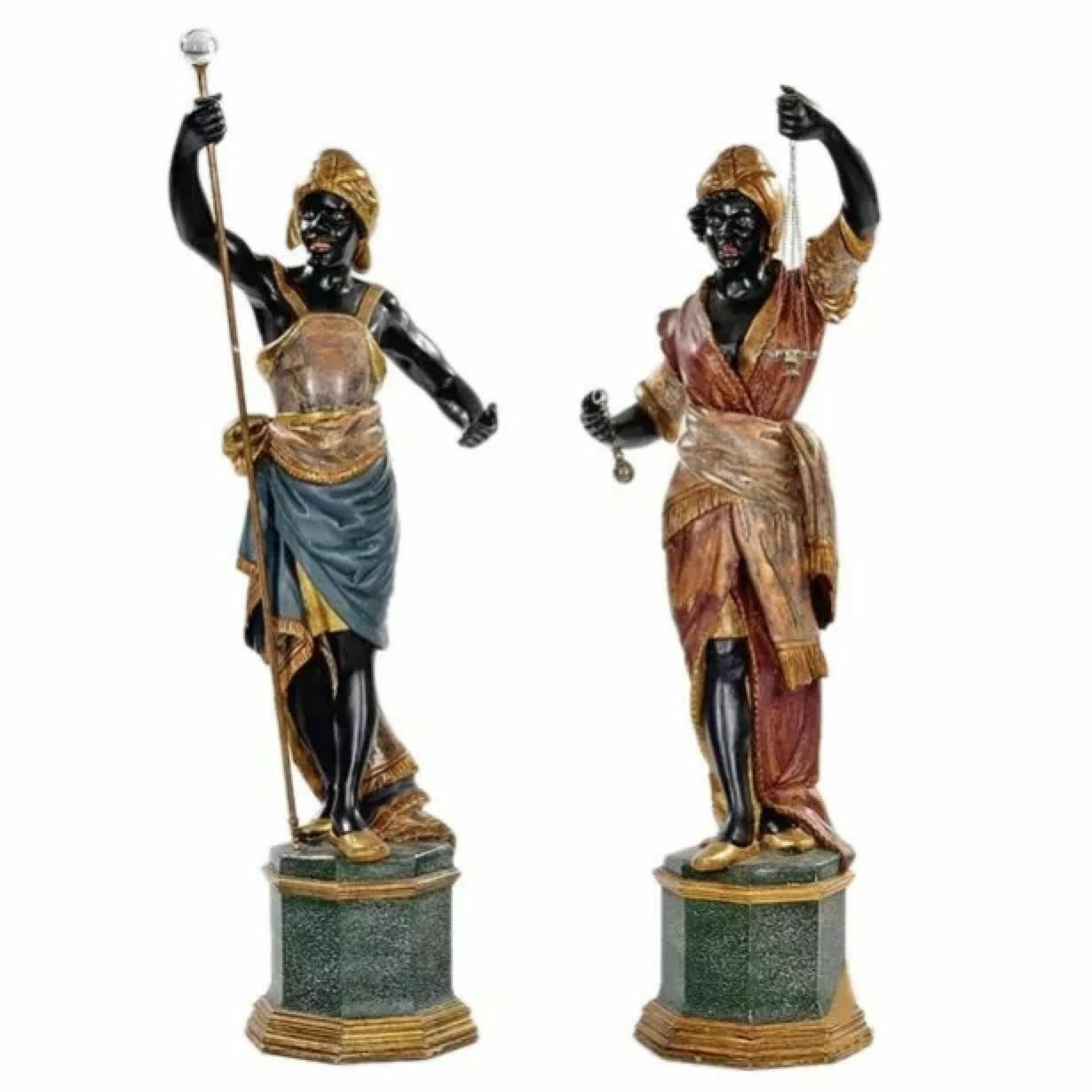 Sculptures Of Maura., 1800s, Antique