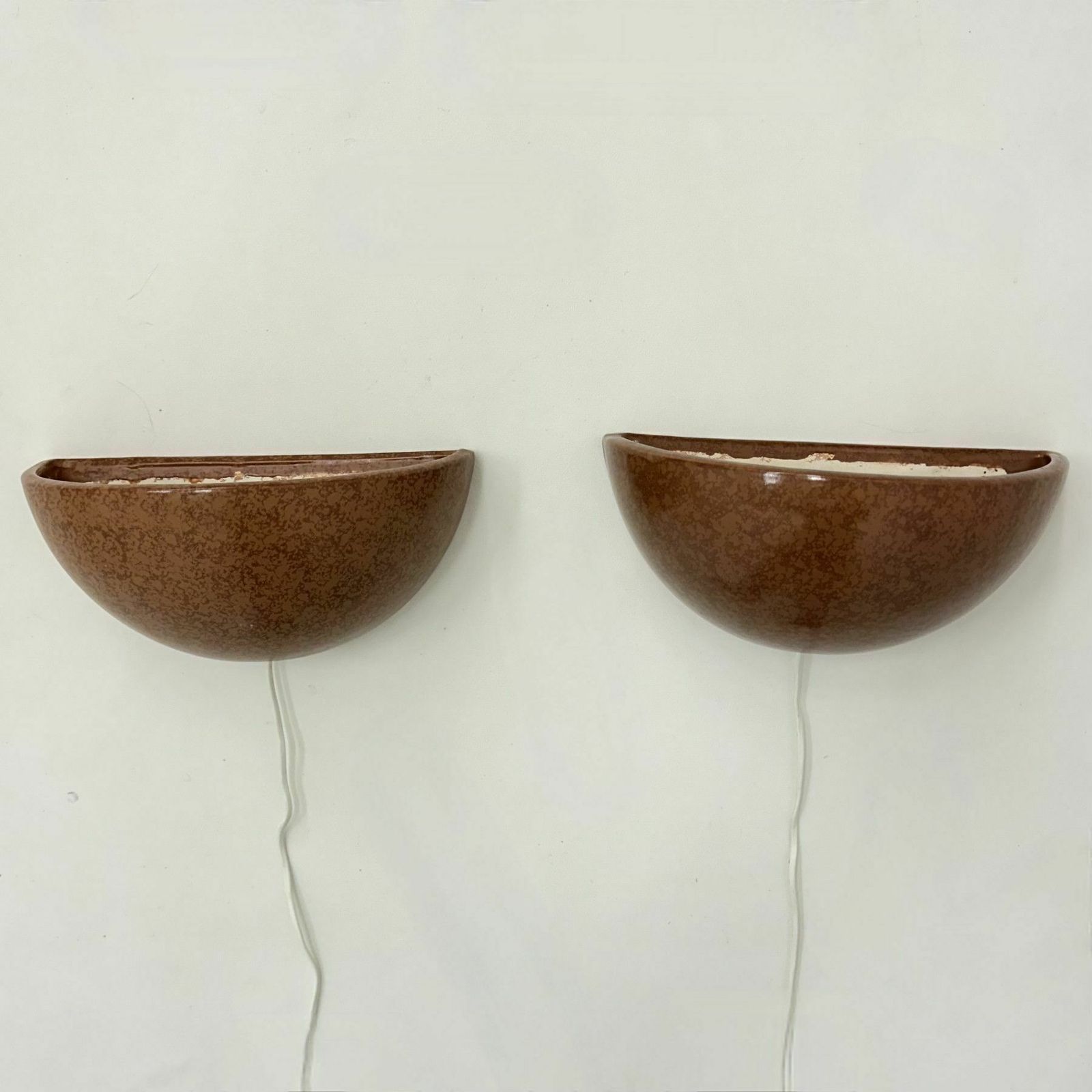 photo vintage Set Of 2 Ceramic Wall Lights Sconce , 1970s
