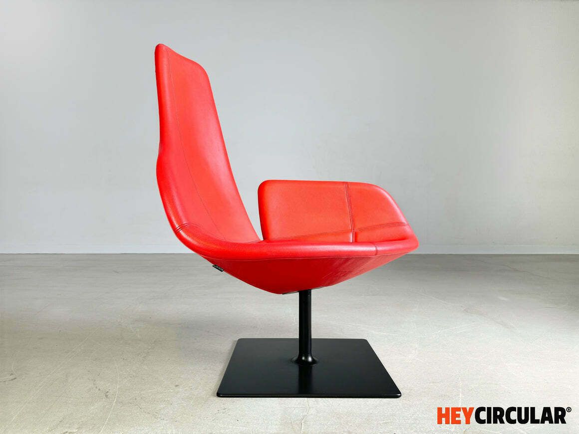 Original Moroso Armchair Leather Red Patricia Urquiola Swivel II photo furniture