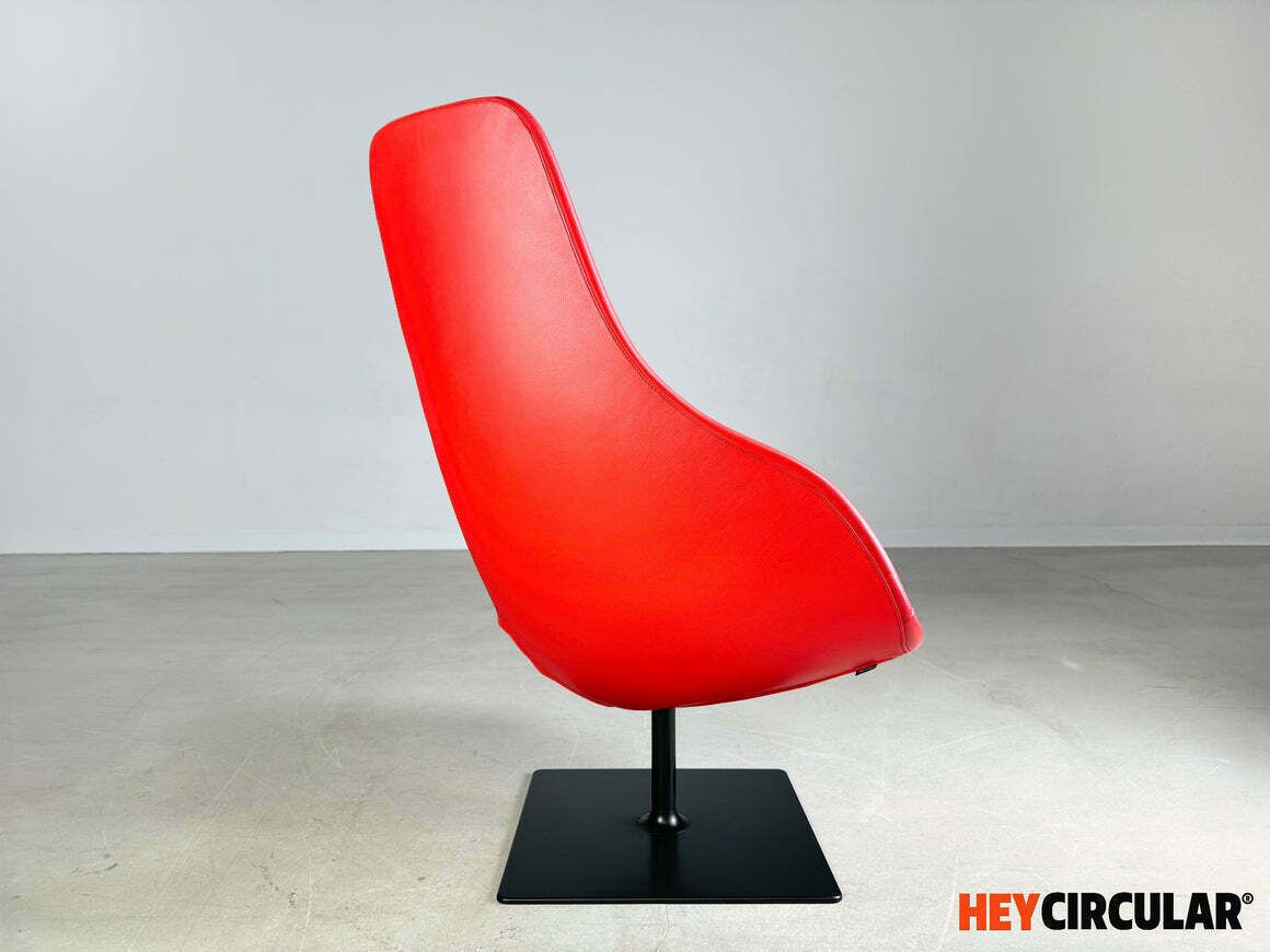 Original Moroso Armchair Leather Red Patricia Urquiola Swivel II photo for sale