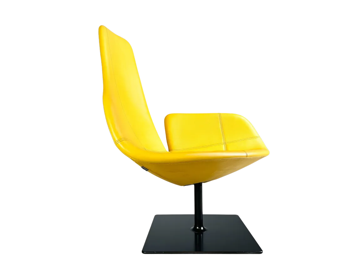 Original Moroso Armchair Leather Yellow Patricia Urquiola Swivel