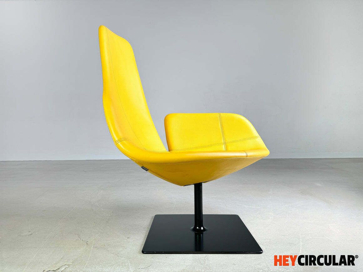 Original Moroso Armchair Leather Yellow Patricia Urquiola Swivel photo Furniture