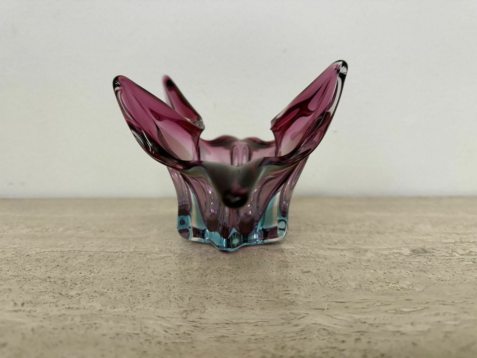 Mid Century Murano Glazen Schaal In Roze En Blauw, Jaren 1970 photo 87.0