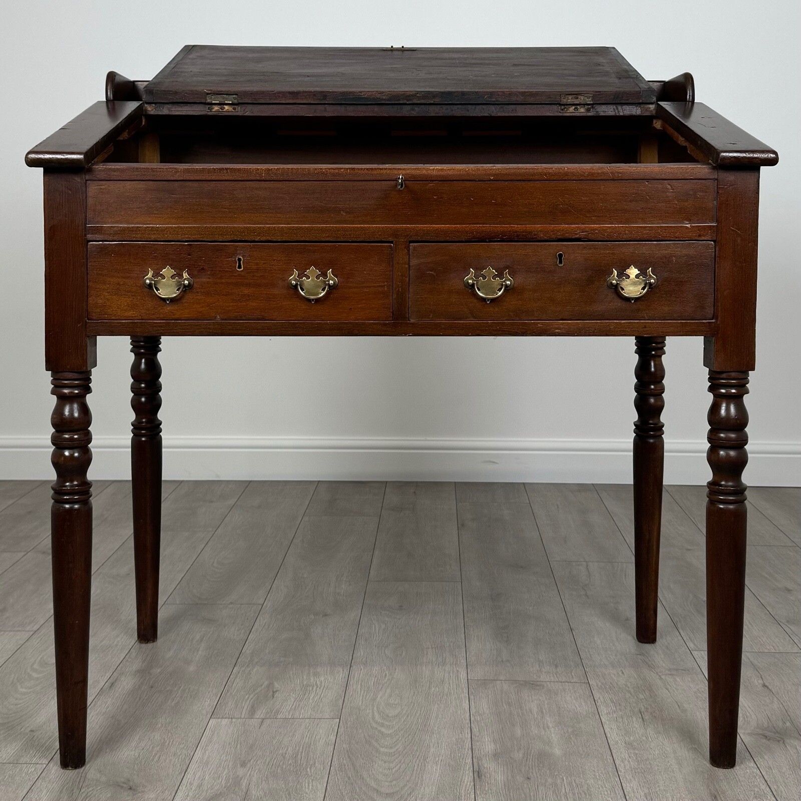 Antique 19th Century Unusual Desk In Mahogany photo furniture