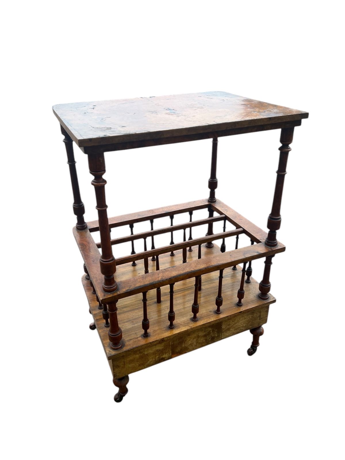 Antique Canterbury Side Table Magazine Rack photo for sale