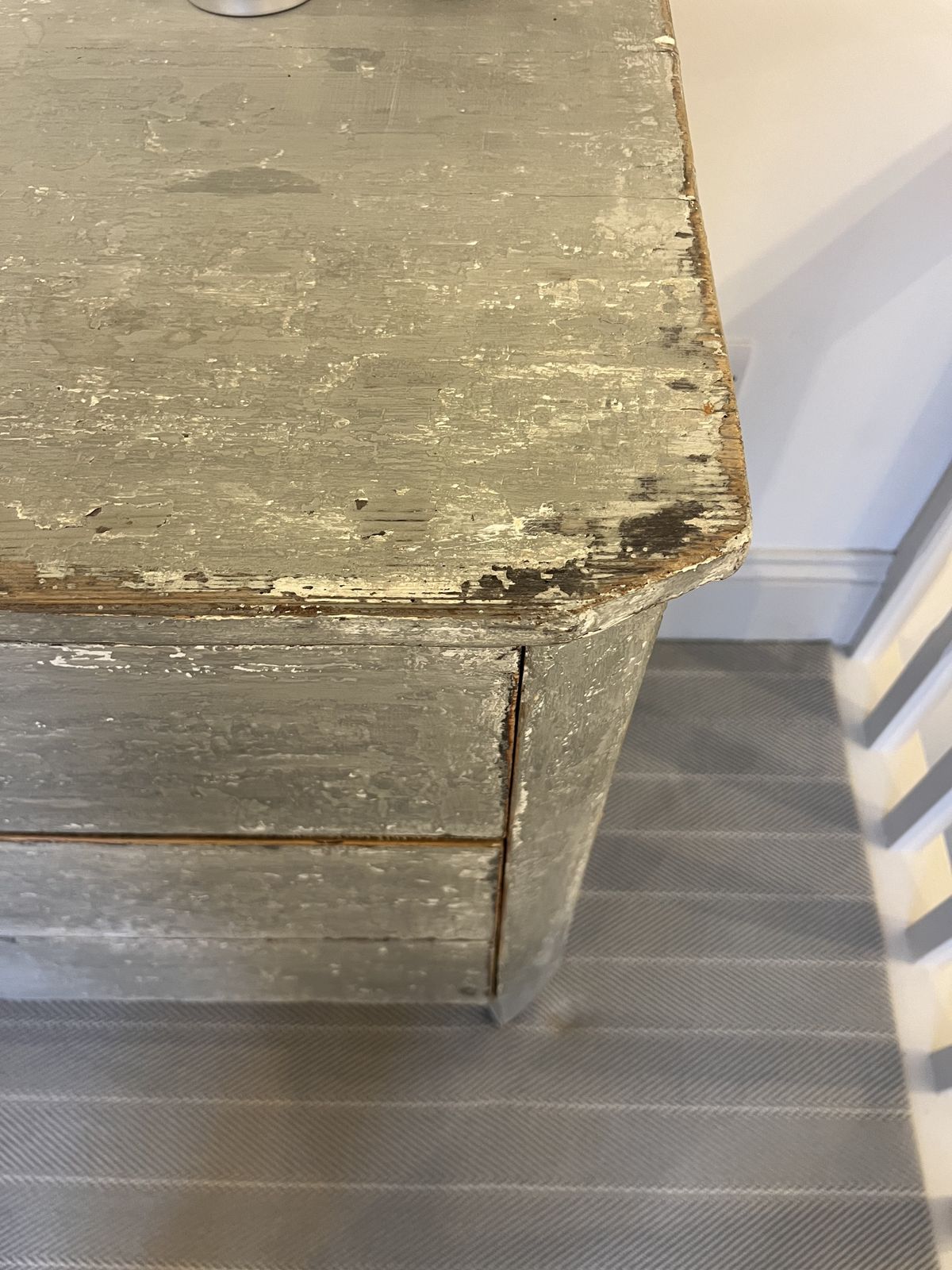 Swedish Gustavian Large Antique Light Blue/Grey Painted Chest Of Drawers/Cabinet photo Furniture