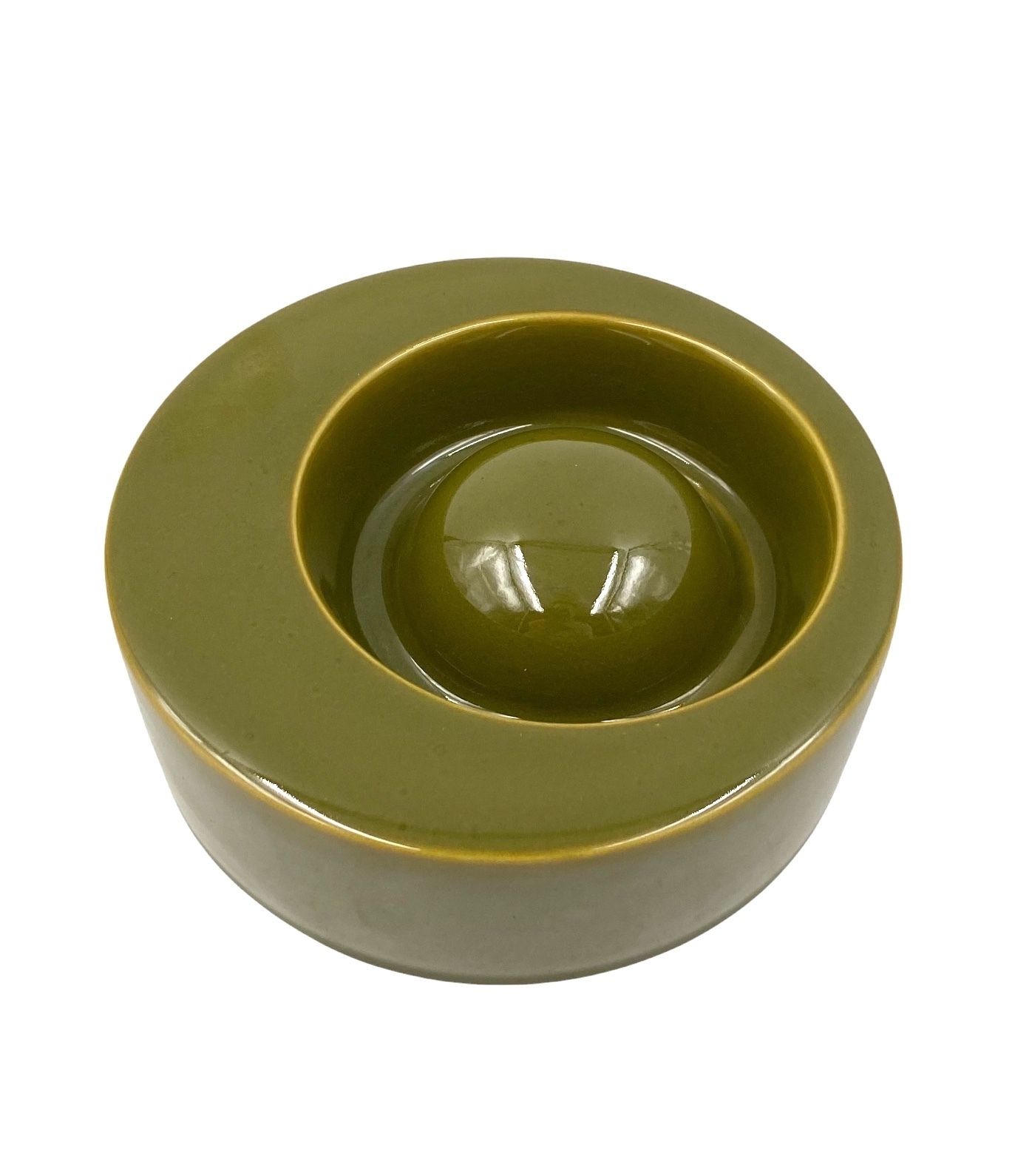 Mid Century Green Ceramic Ashtray, Sicart Italy 1969 photo Home Decor
