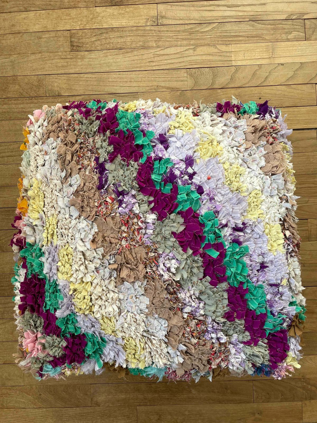 Berber Pouf Lilac Purple Boucherouite