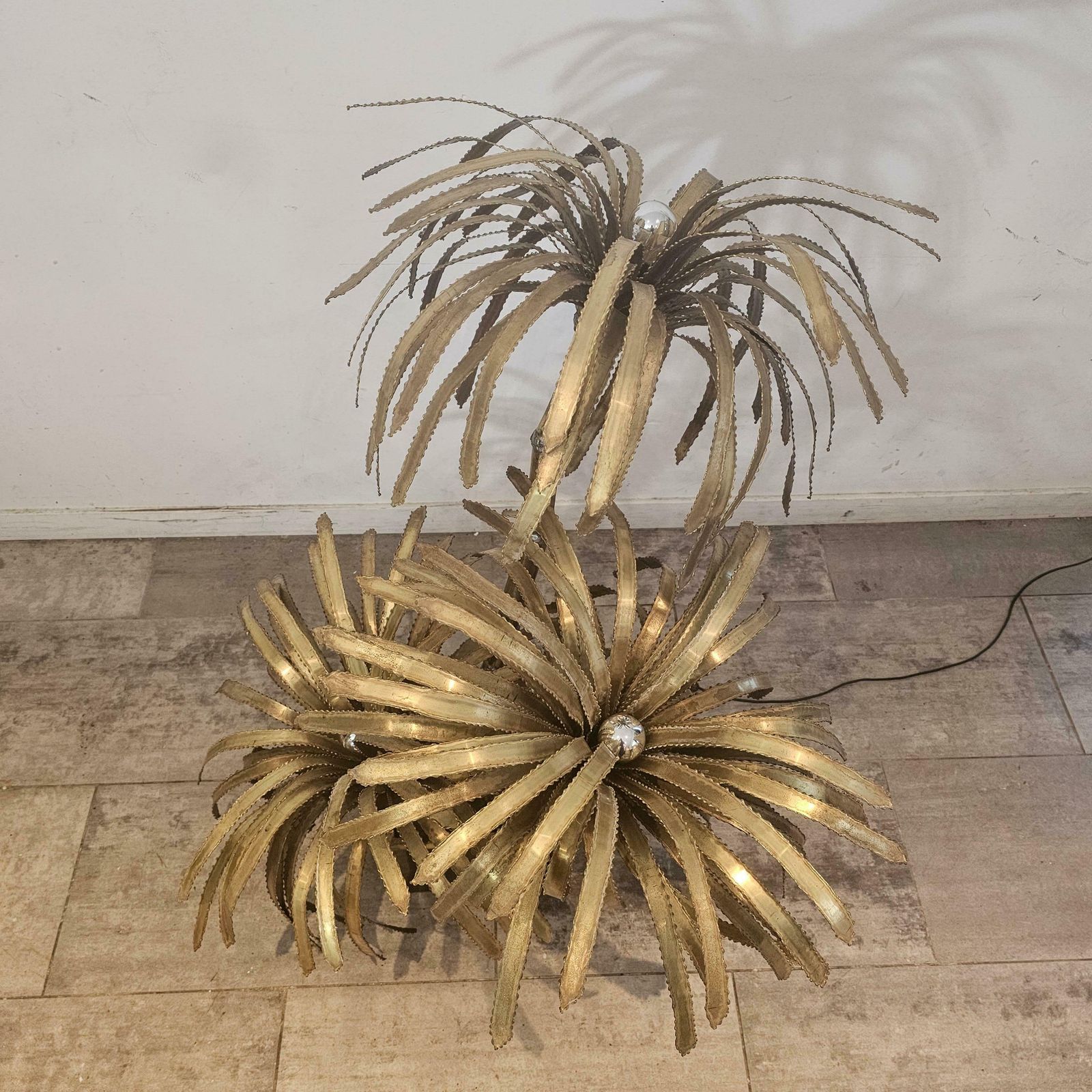Vintage Brass Palm Tree From "Maison Jansen", France 1970s photo for sale