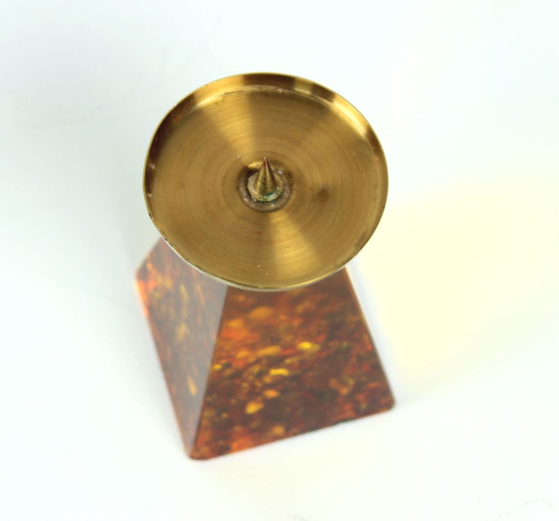 Vintage Resin Candle Holder, Czechoslovakia 1960s photo furniture