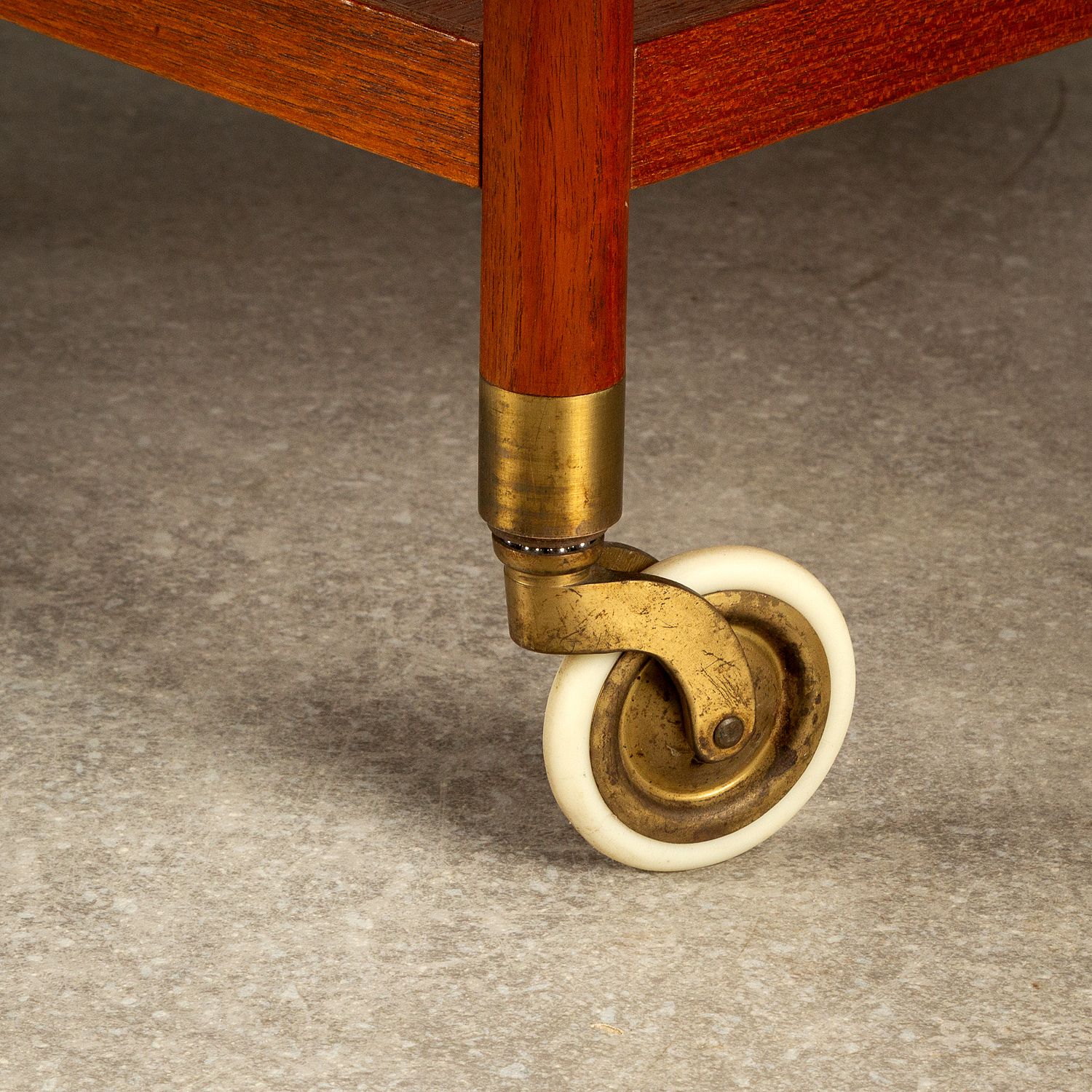 Solid Teak And Formica Serving Trolley By Ludvig Pontoppidan, Denmark, 1950s photo vinterior