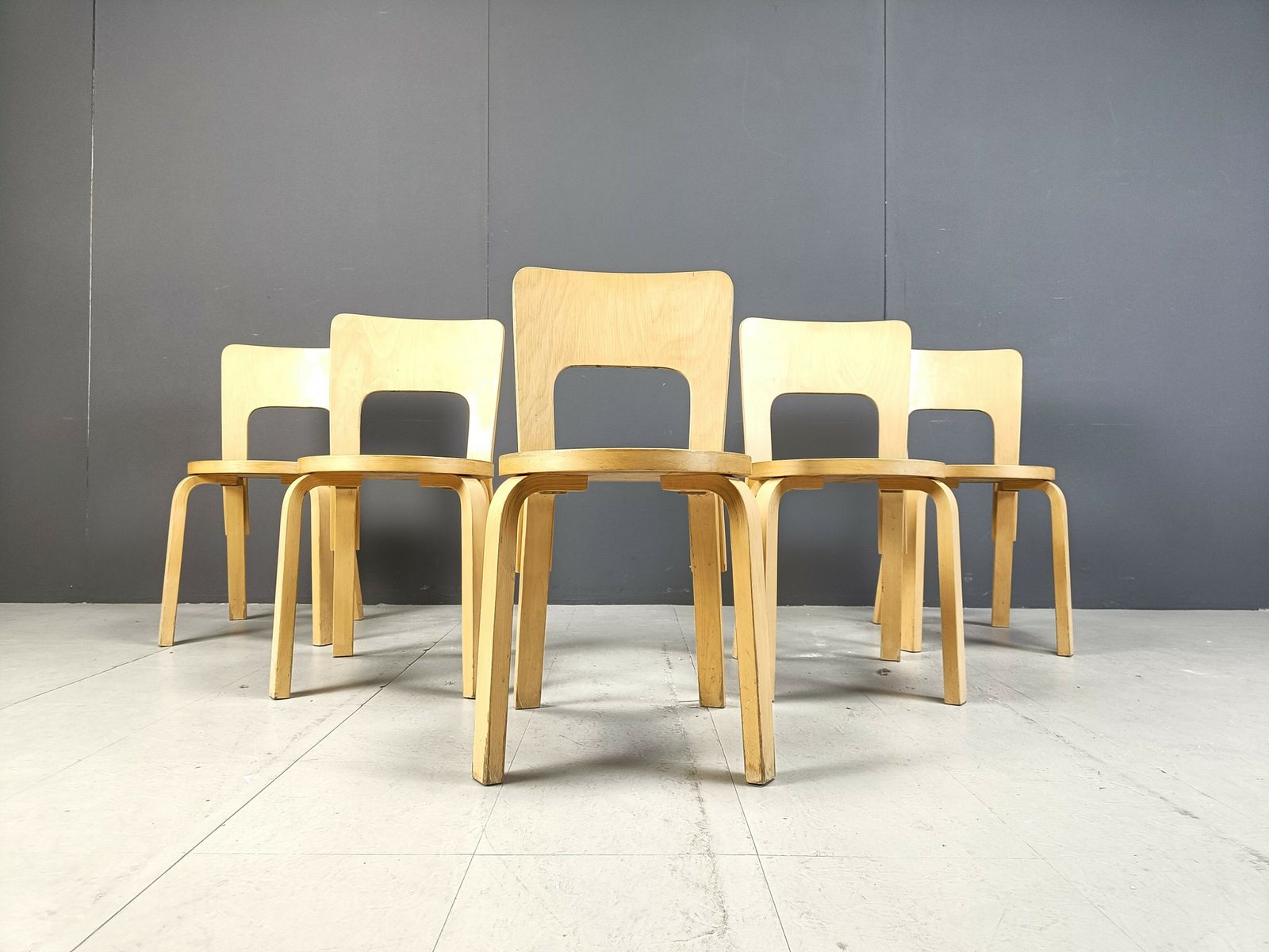 Model 66 Dining Chairs By Alvar Aalto For Artek, 1960s