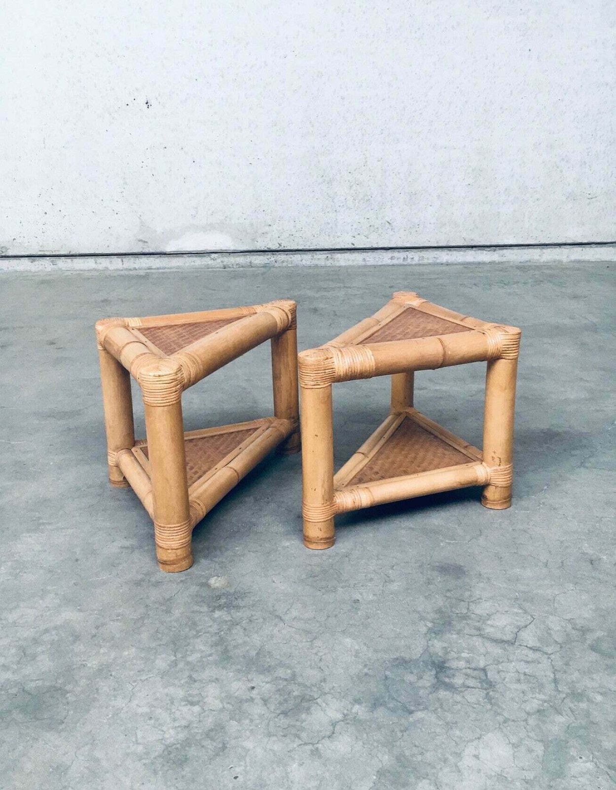 Tropical Design Handgemaakt Bamboe Hoektafelset photo furniture