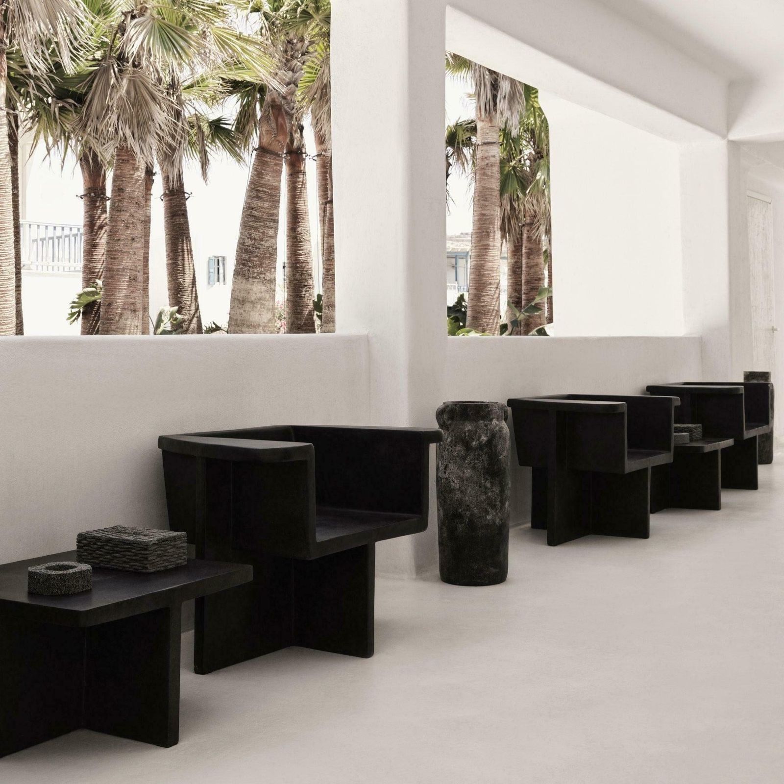 Brutalist Style Armchairs, Contemporary, Coffee Colour, Fiber Concrete. photo 3345.0