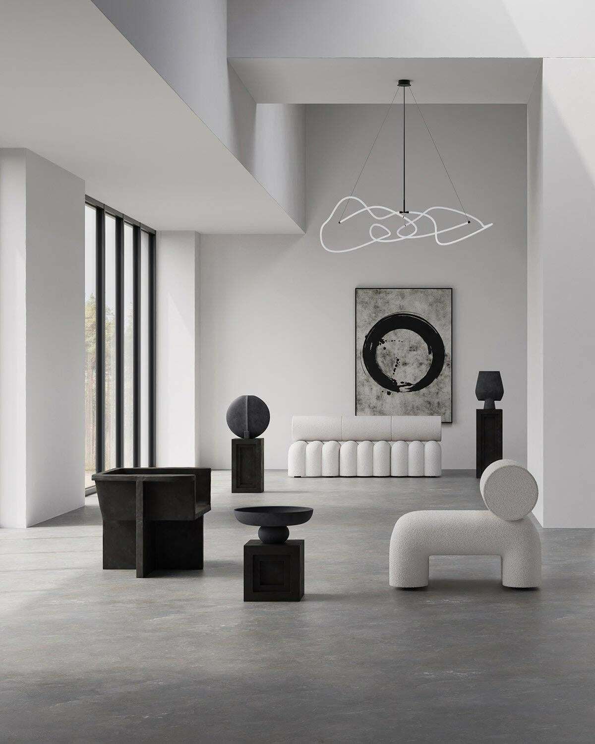Brutalist Style Armchairs, Contemporary, Coffee Colour, Fiber Concrete. photo vinterior